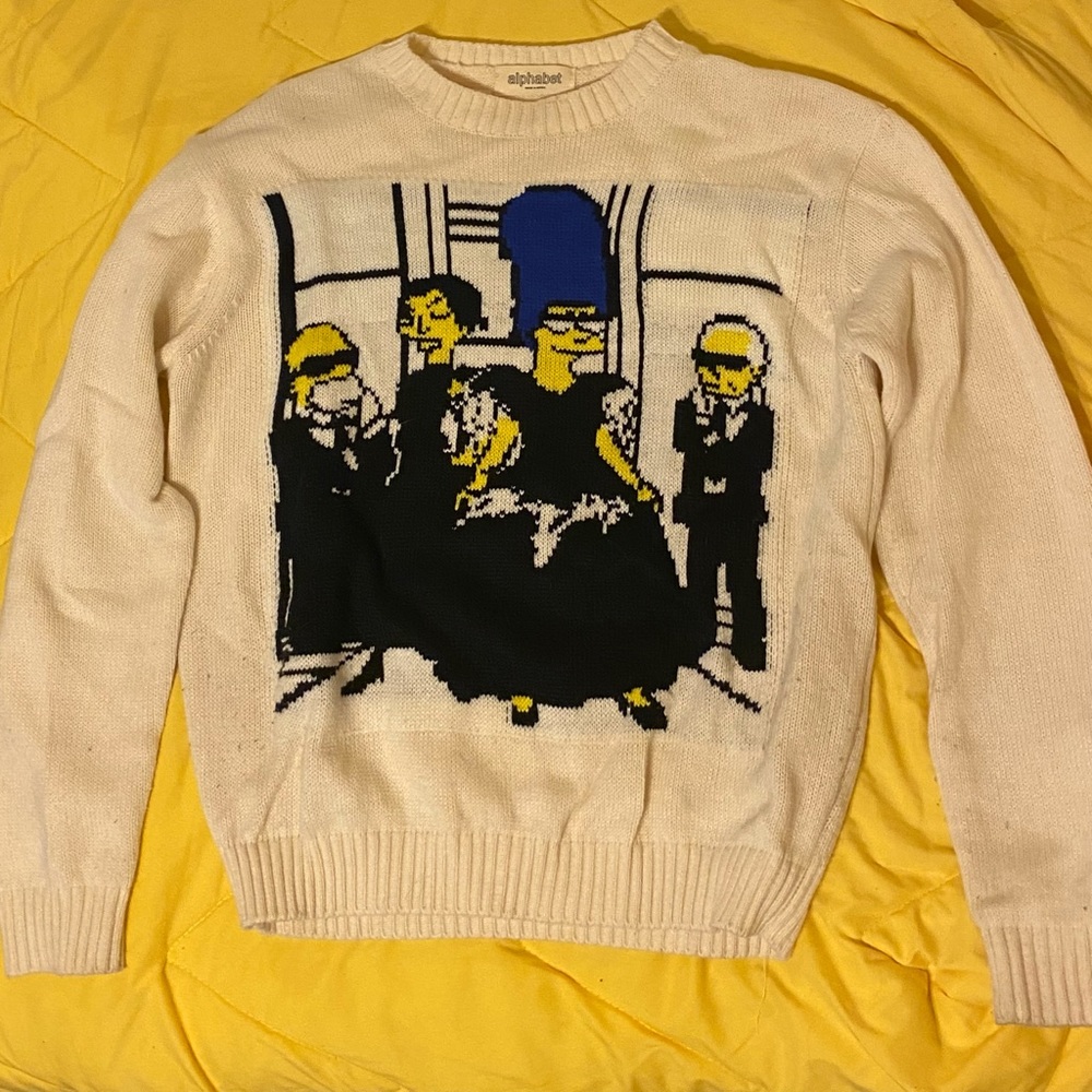 White Marge Simpson Homer Simpson Knit Sweater